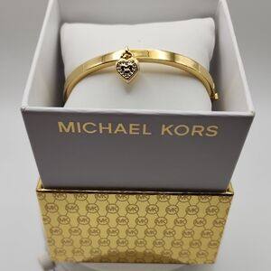Michael Kors Gold‎ Tone Bracelet with Pave Heart Charm